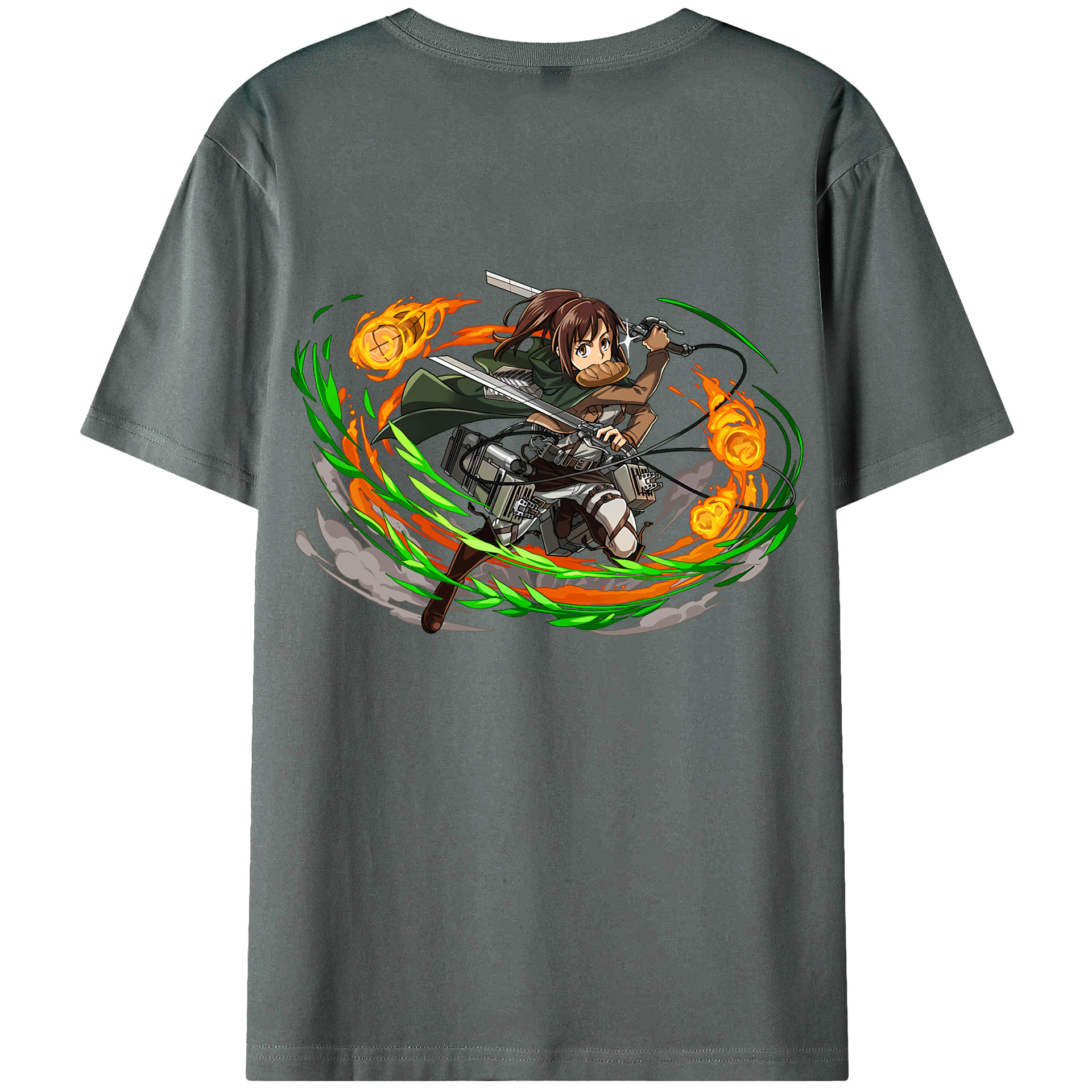 （画像用） 進撃の巨人 サシャ·ブラウス Attack on Titan Sasha Blaus 綿100％ メンズ半袖Tシャツ（バックプリント） 通気性
